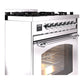 ILVE Nostalgie II 30-Inch Dual Fuel Range with 5 Sealed Burners, 4 cu. ft. Oven, Stainless Steel with Chrome Trim, Liquid Propane, Triple Glass Door, UP30NMPSSCLP