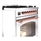 ILVE Nostalgie II 30-Inch Dual Fuel Range with 5 Sealed Burners, 4 cu. ft. Oven, Stainless Steel with Copper Trim, Liquid Propane, Triple Glass Door, UP30NMPSSPLP