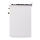 ILVE Nostalgie II 30-Inch Dual Fuel Range with 5 Sealed Burners, 4 cu. ft. Oven, White with Burnished Trim, Liquid Propane, Triple Glass Door, UP30NMPWHBLP