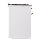 ILVE Nostalgie II 30-Inch Dual Fuel Range with 5 Sealed Burners, 4 cu. ft. Oven, White with Brass Trim, Natural Gas, Triple Glass Door, UP30NMPWHG