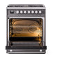 ILVE Professional Plus II 30-Inch Dual Fuel Range with 5 Sealed Burners, 4 cu. ft. Oven, Graphite Matte, Natural Gas, Solid Door, UP30QMPMG