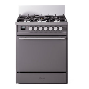ILVE Professional Plus II 30-Inch Dual Fuel Range with 5 Sealed Burners, 4 cu. ft. Oven, Graphite Matte, Natural Gas, Solid Door, UP30QMPMG