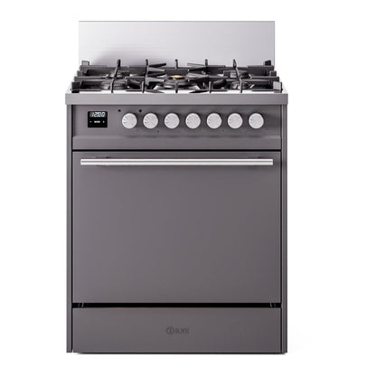 ILVE Professional Plus II 30-Inch Dual Fuel Range with 5 Sealed Burners, 4 cu. ft. Oven, Graphite Matte, Natural Gas, Solid Door, UP30QMPMG
