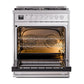 ILVE Professional Plus II 30-Inch Dual Fuel Range with 5 Sealed Burners, 4 cu. ft. Oven, Stainless Steel, Liquid Propane, Solid Door, UP30QMPSSLP