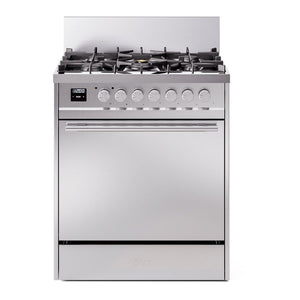 ILVE Professional Plus II 30-Inch Dual Fuel Range with 5 Sealed Burners, 4 cu. ft. Oven, Stainless Steel, Liquid Propane, Solid Door, UP30QMPSSLP