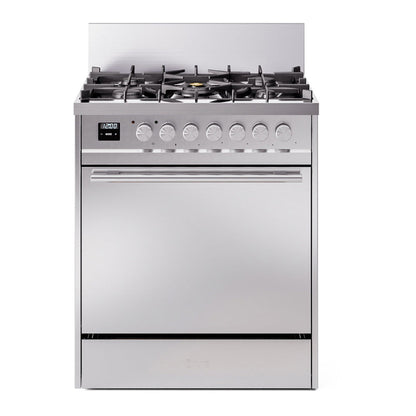 ILVE Professional Plus II 30-Inch Dual Fuel Range with 5 Sealed Burners, 4 cu. ft. Oven, Stainless Steel, Natural Gas, Solid Door, UP30QMPSS