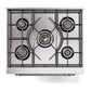 ILVE Nostalgie II 30-Inch Dual Fuel Range with 5 Sealed Burners, 4 cu. ft. Oven, Antique White with Chrome Trim, Natural Gas, Solid Door, UP30QNMPAWC