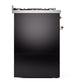ILVE Nostalgie II 30-Inch Dual Fuel Range with 5 Sealed Burners, 4 cu. ft. Oven, Glossy Black with Copper Trim, Natural Gas, Solid Door, UP30QNMPBKP