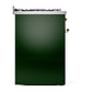 ILVE Nostalgie II 30-Inch Dual Fuel Range with 5 Sealed Burners, 4 cu. ft. Oven, Emerald Green with Brass Trim, Liquid Propane, Solid Door, UP30QNMPEGGLP