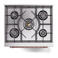 ILVE Nostalgie II 30-Inch Dual Fuel Range with 5 Sealed Burners, 4 cu. ft. Oven, Graphite Matte with Copper Trim, Liquid Propane, Solid Door, UP30QNMPMGPLP