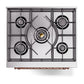ILVE Nostalgie II 30-Inch Dual Fuel Range with 5 Sealed Burners, 4 cu. ft. Oven, RAL with Copper Trim, Liquid Propane, Solid Door, UP30QNMPRAPLP