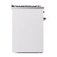 ILVE Nostalgie II 30-Inch Dual Fuel Range with 5 Sealed Burners, 4 cu. ft. Oven, White with Burnished Trim, Liquid Propane, Solid Door, UP30QNMPWHBLP