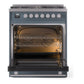 ILVE Professional Plus II 30-Inch Dual Fuel Range with 5 Sealed Burners, 4 cu. ft. Oven, Blue Grey, Liquid Propane, Triple Glass Door, UP30WMPBGLP