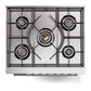 ILVE Professional Plus II 30-Inch Dual Fuel Range with 5 Sealed Burners, 4 cu. ft. Oven, Blue Grey, Natural Gas, Triple Glass Door, UP30WMPBG