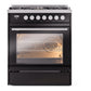 ILVE Professional Plus II 30-Inch Dual Fuel Range with 5 Sealed Burners, 4 cu. ft. Oven, Glossy Black, Natural Gas, Triple Glass Door, UP30WMPBK
