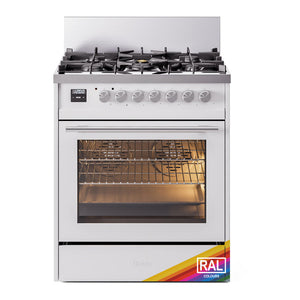 ILVE Professional Plus II 30-Inch Dual Fuel Range with 5 Sealed Burners, 4 cu. ft. Oven, RAL, Liquid Propane, Triple Glass Door, UP30WMPRALP