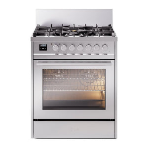 ILVE Professional Plus II 30-Inch Dual Fuel Range with 5 Sealed Burners, 4 cu. ft. Oven, Stainless Steel, Liquid Propane, Triple Glass Door, UP30WMPSSLP