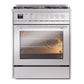 ILVE Professional Plus II 30-Inch Dual Fuel Range with 5 Sealed Burners, 4 cu. ft. Oven, Stainless Steel, Liquid Propane, Triple Glass Door, UP30WMPSSLP