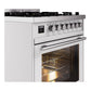 ILVE Professional Plus II 30-Inch Dual Fuel Range with 5 Sealed Burners, 4 cu. ft. Oven, White, Natural Gas, Triple Glass Door, UP30WMPWH
