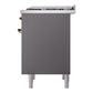 ILVE Nostalgie II 36-Inch Dual Fuel Range with 6 Sealed Burners + Griddle, 3.5 cu. ft. Oven, Graphite Matte with Burnished Trim, Liquid Propane, Triple Glass Door, UP36FNMPMGBLP