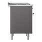 ILVE Nostalgie II 36-Inch Dual Fuel Range with 6 Sealed Burners + Griddle, 3.5 cu. ft. Oven, Graphite Matte with Copper Trim, Liquid Propane, Triple Glass Door, UP36FNMPMGPLP