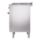 ILVE Nostalgie II 36-Inch Dual Fuel Range with 6 Sealed Burners + Griddle, 3.5 cu. ft. Oven, Stainless Steel with Burnished Trim, Liquid Propane, Triple Glass Door, UP36FNMPSSBLP