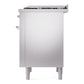 ILVE Nostalgie II 36-Inch Dual Fuel Range with 6 Sealed Burners + Griddle, 3.5 cu. ft. Oven, Stainless Steel with Chrome Trim, Liquid Propane, Triple Glass Door, UP36FNMPSSCLP