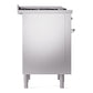 ILVE Nostalgie II 36-Inch Dual Fuel Range with 6 Sealed Burners + Griddle, 3.5 cu. ft. Oven, Stainless Steel with Chrome Trim, Natural Gas, Triple Glass Door, UP36FNMPSSC