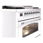 ILVE Nostalgie II 36-Inch Dual Fuel Range with 6 Sealed Burners + Griddle, 3.5 cu. ft. Oven, White with Chrome Trim, Natural Gas, Triple Glass Door, UP36FNMPWHC