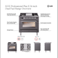 ILVE Professional Plus II 36-Inch Dual Fuel Range with 6 Sealed Burners + Griddle, 3.5 cu. ft. Oven, Glossy Black, Liquid Propane, Solid Door, UP36FQMPBKLP