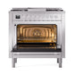 ILVE Professional Plus II 36-Inch Dual Fuel Range with 6 Sealed Burners + Griddle, 3.5 cu. ft. Oven, Stainless Steel, Liquid Propane, Solid Door, UP36FQMPSSLP