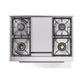 ILVE Professional Plus II 36-Inch Dual Fuel Range with 6 Sealed Burners + Griddle, 3.5 cu. ft. Oven, White, Liquid Propane, Solid Door, UP36FQMPWHLP