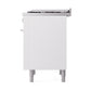 ILVE Professional Plus II 36-Inch Dual Fuel Range with 6 Sealed Burners + Griddle, 3.5 cu. ft. Oven, White, Natural Gas, Solid Door, UP36FQMPWH