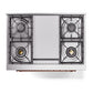 ILVE Nostalgie II 36-Inch Dual Fuel Range with 6 Sealed Burners + Griddle, 3.5 cu. ft. Oven, Graphite Matte with Copper Trim, Natural Gas, Solid Door, UP36FQNMPMGP
