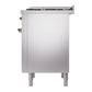 ILVE Nostalgie II 36-Inch Dual Fuel Range with 6 Sealed Burners + Griddle, 3.5 cu. ft. Oven, Stainless Steel with Burnished Trim, Liquid Propane, Solid Door, UP36FQNMPSSBLP