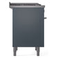 ILVE Professional Plus II 36-Inch Dual Fuel Range with 6 Sealed Burners + Griddle, 3.5 cu. ft. Oven, Blue Grey, Liquid Propane, Triple Glass Door, UP36FWMPBGLP