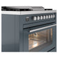 ILVE Professional Plus II 36-Inch Dual Fuel Range with 6 Sealed Burners + Griddle, 3.5 cu. ft. Oven, Blue Grey, Natural Gas, Triple Glass Door, UP36FWMPBG