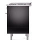 ILVE Professional Plus II 36-Inch Dual Fuel Range with 6 Sealed Burners + Griddle, 3.5 cu. ft. Oven, Glossy Black, Liquid Propane, Triple Glass Door, UP36FWMPBKLP
