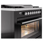 ILVE Professional Plus II 36-Inch Dual Fuel Range with 6 Sealed Burners + Griddle, 3.5 cu. ft. Oven, Glossy Black, Natural Gas, Triple Glass Door, UP36FWMPBK