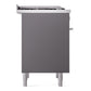 ILVE Professional Plus II 36-Inch Dual Fuel Range with 6 Sealed Burners + Griddle, 3.5 cu. ft. Oven, Graphite Matte, Natural Gas, Triple Glass Door, UP36FWMPMG
