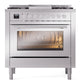 ILVE Professional Plus II 36-Inch Dual Fuel Range with 6 Sealed Burners + Griddle, 3.5 cu. ft. Oven, Stainless Steel, Natural Gas, Triple Glass Door, UP36FWMPSS