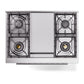 ILVE Professional Plus II 36-Inch Dual Fuel Range with 6 Sealed Burners + Griddle, 3.5 cu. ft. Oven, White, Liquid Propane, Triple Glass Door, UP36FWMPWHLP