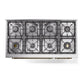 ILVE Nostalgie II 48-Inch Dual Fuel Range with 8 Sealed Burners, 5.02 cu. ft. Oven, Graphite Matte with Brass Trim, Natural Gas, Triple Glass Door, UP488NMPMGG