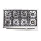 ILVE Nostalgie II 48-Inch Dual Fuel Range with 8 Sealed Burners, 5.02 cu. ft. Oven, White with Brass Trim, Liquid Propane, Triple Glass Door, UP488NMPWHGLP