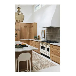 ILVE Nostalgie II 48-Inch Dual Fuel Range with 8 Sealed Burners, 5.02 cu. ft. Oven, White with Brass Trim, Liquid Propane, Triple Glass Door, UP488NMPWHGLP