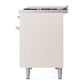 ILVE Nostalgie II 48-Inch Dual Fuel Range with 8 Sealed Burners + Griddle, 5.02 cu. ft. Oven, Antique White with Chrome Trim, Liquid Propane, Triple Glass Door, UP48FNMPAWCLP