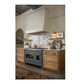 ILVE Nostalgie II 48-Inch Dual Fuel Range with 8 Sealed Burners + Griddle, 5.02 cu. ft. Oven, Blue Grey with Brass Trim, Natural Gas, Triple Glass Door, UP48FNMPBGG
