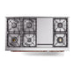 ILVE Nostalgie II 48-Inch Dual Fuel Range with 8 Sealed Burners + Griddle, 5.02 cu. ft. Oven, Glossy Black with Copper Trim, Natural Gas, Triple Glass Door, UP48FNMPBKP