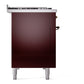 ILVE Nostalgie II 48-Inch Dual Fuel Range with 8 Sealed Burners + Griddle, 5.02 cu. ft. Oven, Burgundy with Burnished Trim, Liquid Propane, Triple Glass Door, UP48FNMPBUBLP