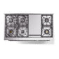 ILVE Nostalgie II 48-Inch Dual Fuel Range with 8 Sealed Burners + Griddle, 5.02 cu. ft. Oven, Burgundy with Chrome Trim, Liquid Propane, Triple Glass Door, UP48FNMPBUCLP